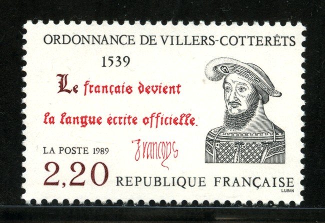 1989 - LOTTO/13939 - FRANCIA - VILLERS COTTERETS - NUOVO