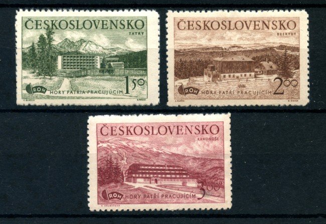 1951 - LOTTO/21218 - CECOSLOVACCHIA - ALBERGHI 3v. - NUOVI
