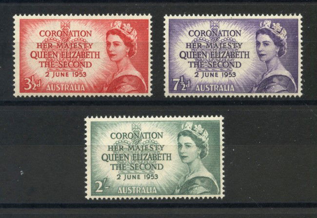 1953 - AUSTRALIA - INCORONAZIONE REGINA ELISABETTA 3v. - NUOVi - LOTTO/34328