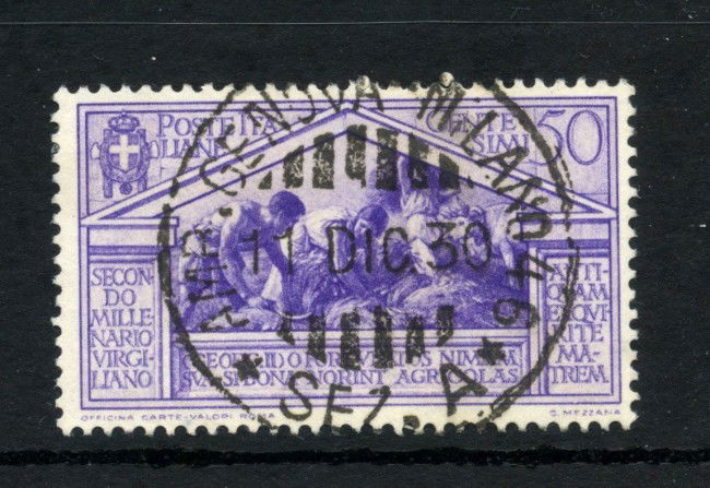 1930 - REGNO - LOTTO/43378B - 50 CENT. BIMILLENARIO DI VIRGILIO - USATO ANNULLO  AMBULANTE