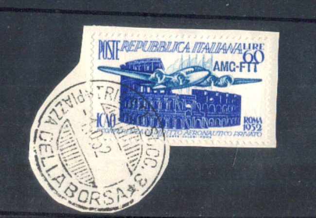 1952 - LOTTO/11053 - TRIESTE A - DIRITTO AERONAUTICO - USATO