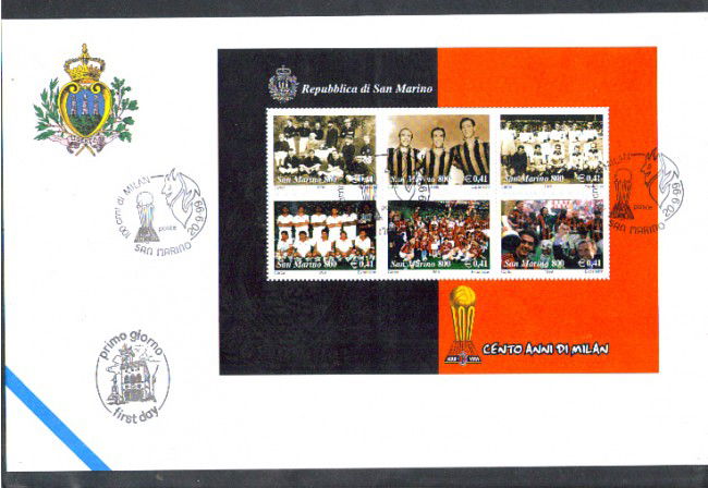 1999 - LOTTO/11210 - SAN MARINO - MILAN FOGLIETTO - BUSTA FDC