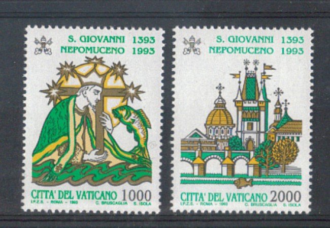 1993 - LOTTO/5781 - VATICANO - SAN GIOVANNI NEPOMUCENO 2v. - NUOVI