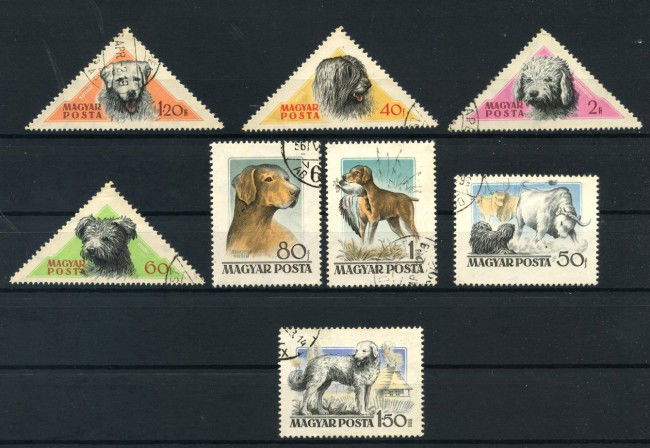 1956 - UNGHERIA - LOTTO/43291 - CANI  8v. - USATI