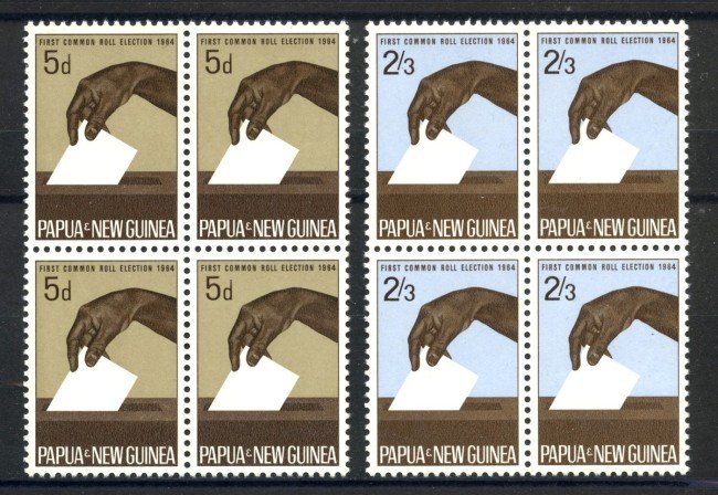 1964 - PAPUA NUOVA GUINEA - LOTTO/38807 - PRIME ELEZIONI 2v. NUOVI QUARTINE