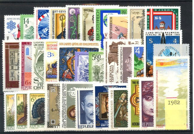 1982 - AUSTRIA - LOTTO/43672 - ANNATA COMPLETA 33v. NUOVI