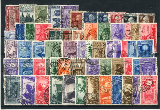 1926/1934 - REGNO - LOTTO/43260 - COLLEZIONE DI 62 FRANCOBOLLI COMMEMORATIVI DIFFERENTI USATI