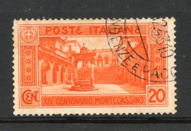 1929 - REGNO - 20 Cent. ABBAZIA DI MONTECASSINO - USATO - LOTTO/31707