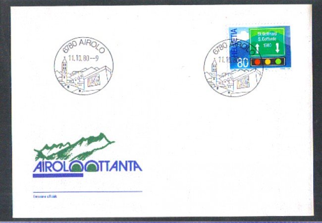 1980 - LOTTO/11129 - SVIZZERA - APERTURA GALLERIA DEL GOTTARDO - BUSTA