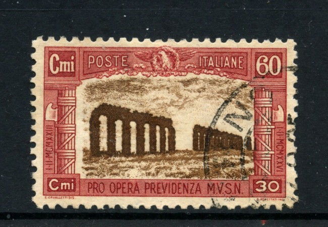 1926 - REGNO - LOTTO/43340 - 60+30 CENT. PREVIDENZA M.V.S.N - USATO