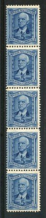 1945 - REPUBBLICA - 5 cent. BLU MARCA PER IMPOSTA SULL'ENTRATA BLOCCO DI 5 - NUOVO - LOTTO/30046