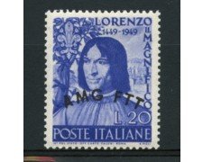 1949 - LOTTO/11659 - 20 LIRE LORENZO MAGNIFICO - LING.