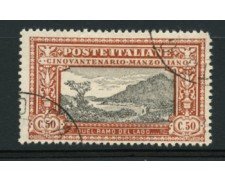 1923 - LOTTO/11887 - REGNO -  50c. A. MANZONI - USATO