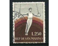 1954 - LOTTO/11995 - SAN MARINO - 250 LIRE GINNASTA - USATO