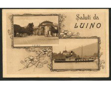 LUINO - 1932 - LOTTO/12025 - CARTOLINA ILLUSTRATA " SALUTI DA LUINO - VIAGGIATA
