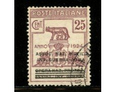 1924 - LOTTO/12526 - REGNO - 25c. ASS.NAZ. MILITARI E INVALIDI DI GUERRA - USATO