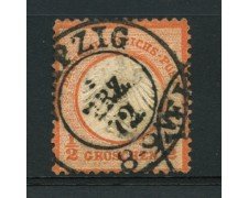 1872 - LOTTO/12556 - GERMANIA IMPERO - 1/2 g. ROSSO ARANCIO - USATO