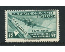 1933 - LOTTO/12614 - COLONIE EMISSIONI GEN. -  P/A  12 LIRE MARCIA SU ROMA - LING.