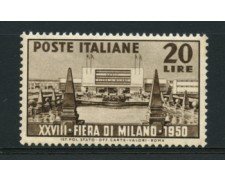 1950 - LOTTO/12790 - REPUBBLICA - 20 LIRE FIERA DI MILANO - NUOVO