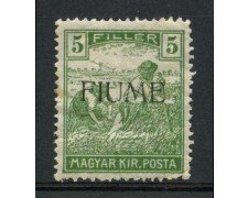 1918 - LOTTO/13297 - FIUME - 5f. VERDE - LING.