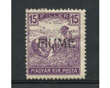 1918 - LOTTO/13298 - FIUME  - 15f. VIOLETTO - LING.