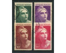 1945 - LOTTO/13942 - FRANCIA - MARIANNA GRANDE FORMATO 4v. - USATI