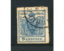 1850 - LOTTO/14103 - AUSTRIA - 9 Kr. AZZURRO - USATO