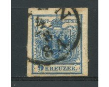 1850 - LOTTO/14105 - AUSTRIA - 9 Kr. AZZURRO - USATO