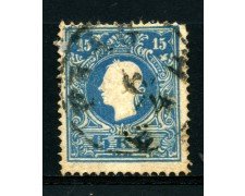 1859 - LOTTO/14114 - AUSTRIA - 15 Kr. AZZURRO - USATO