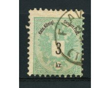 1883 - LOTTO/14166 - AUSTRIA - 3 K. VERDE  - USATO