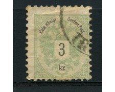 1883 - LOTTO/14167 - AUSTRIA - 3 K. VERDE  - USATO