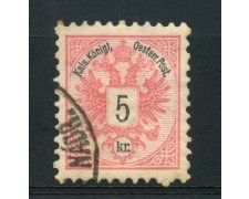 1883 - LOTTO/14176 - AUSTRIA - 5 Kr. ROSA - USATO