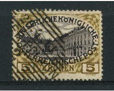 1908 - LOTTO/14233 - AUSTRIA - 5 Kr. HOFBURG VIENNA - USATO