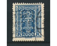 1923/24 - LOTTO/14250 - AUSTRIA - 2000 Kr. AZZURRO - USATO
