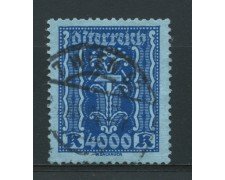 1923/24 - LOTTO/14257 - AUSTRIA - 4000 Kr. OLTREMARE - USATO