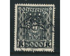 1923/24 - LOTTO/14265 - AUSTRIA - 5000 Kr. ARDESIA - USATO