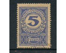 1920 - LOTTO/14284A - AUSTRIA - SEGNATASSE 5 K. CARTA GRIGIA - USATO