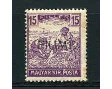 1918 - LOTTO/14877 - FIUME - 15 FILLER VIOLETTO - NUOVO