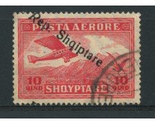1927 - LOTTO/15076 - ALBANIA - POSTA AEREA 10q. SOPRASTAMPATO - USATO