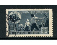 1947 - LOTTO/15090 - ALBANIA - 20 q. COSTRUZIONE FERROVIA - USATO