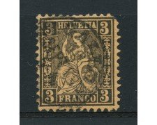 1862 - LOTTO/15217 - SVIZZERA - 3 cent. NERO - USATO