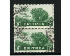 1936 - LOTTO/16290B - ERITREA - 5 LIRE POSTA AEREA COPPIA - USATI