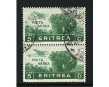 1936 - LOTTO/16290 - ERITREA - 5 LIRE POSTA AEREA COPPIA - USATI