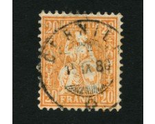 1862 - LOTTO/16324D - SVIZZERA - 20c. ARANCIO HELVETIA - USATO
