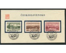 1951 - LOTTO/16533 - CECOSLOVACCHIA - ALBERGHI 3v. - FOGLIO FDC