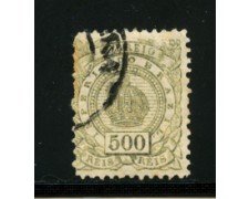 1884/88 - LOTTO/16592 - BRASILE - 500 r.  VERDE  - USATO