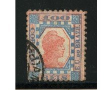 1891 - LOTTO/16597 - BRASILE - 100r. rosso blu - usato