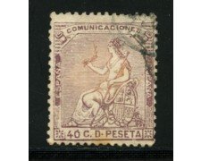 1873 - LOTTO/16601 - SPAGNA - 40 cent. VIOLETTO ALLEGORIA - USATO