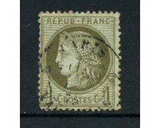 1871/75 - LOTTO/16689 - FRANCIA - 1 CENT. VERDE OLIVA CERERE - USATO