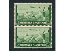1940 - LOTTO/16790A - ALBANIA ITALIANA - 5 q. POSTA AEREA - NUOVO COPPIA